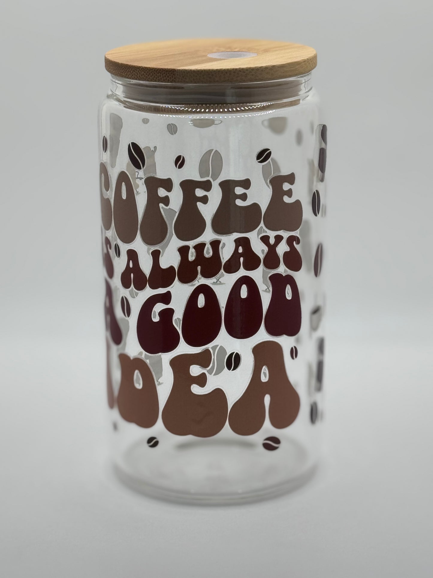 16oz Glass Tumbler Bamboo lid Glass straw
