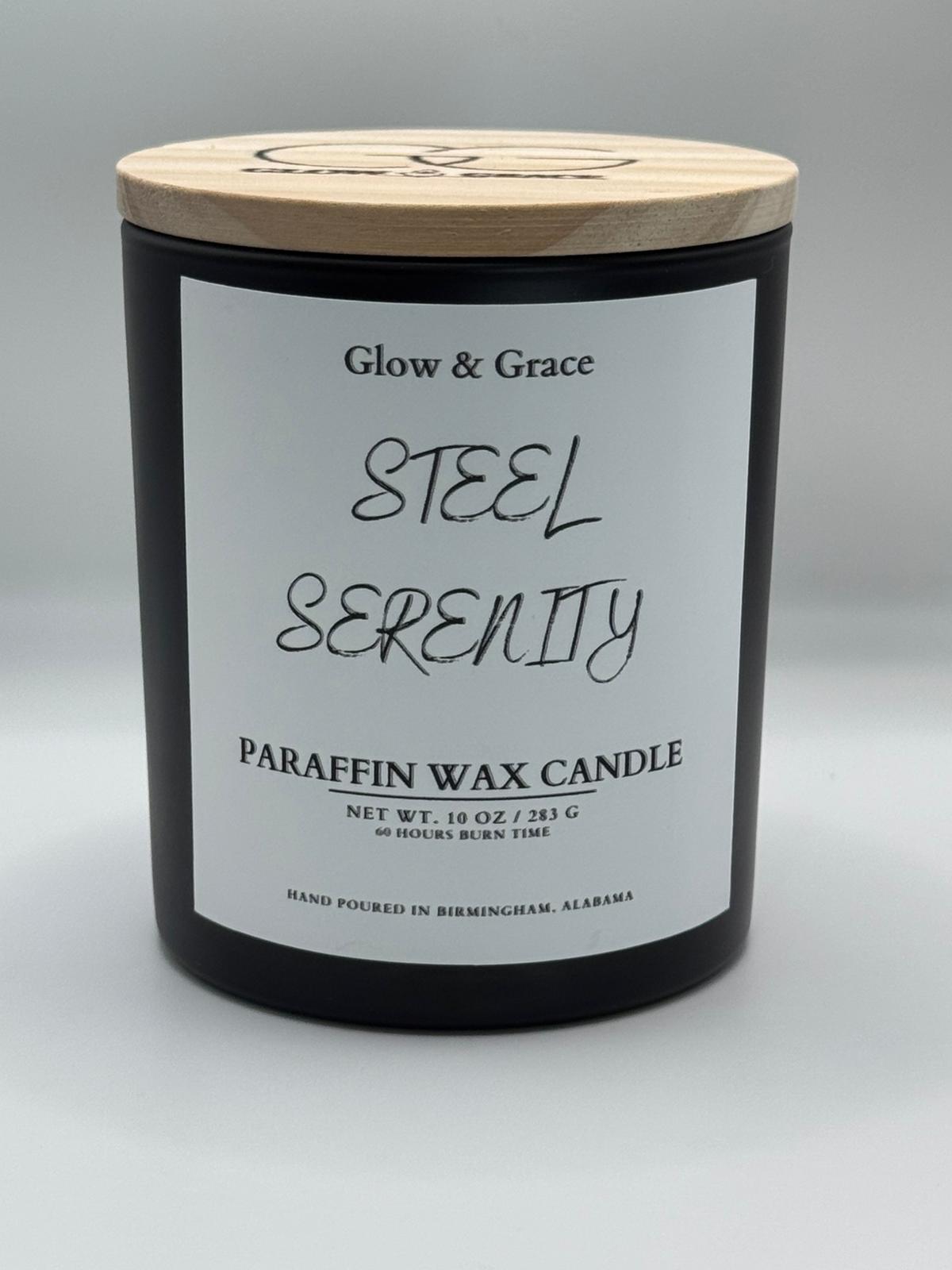Paraffin Wax Candle 10oz - STEEL SERENITY
